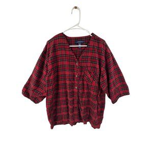 Charter Club Women's Pajama  Sleep Shirt Red Plaid Size XL